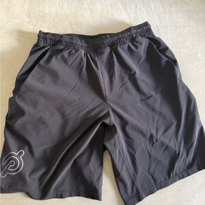 Lululemon Peloton Branded Black Athletic Shorts